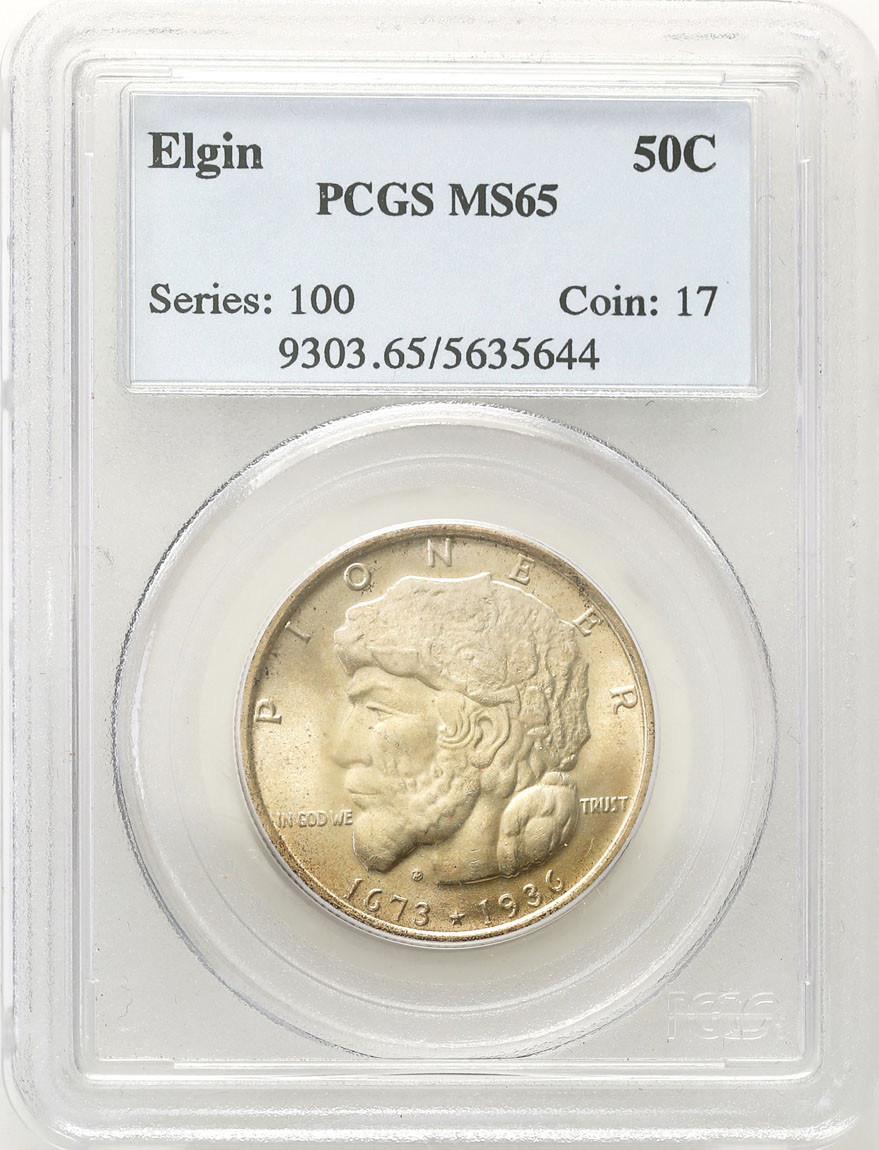 USA. 1/2 dolara  (50 centów) 1936 Elgin PCGS MS65 - Rzadkie